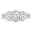 Round Diamond Halo Three-Stone Engagement Ring in White Gold with Accents (MVSX0017-W)
