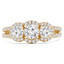 Round Diamond Halo Three-Stone Engagement Ring in Yellow Gold with Accents (MVSX0017-Y)