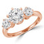 Round Diamond Three-Stone Engagement Ring in Rose Gold (MVSX0018-R)