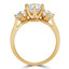 Round Diamond Three-Stone Engagement Ring in Yellow Gold (MVSX0018-Y)