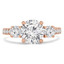 Round Diamond Three-Stone Engagement Ring in Rose Gold with Accents (MVSX0019-R)