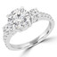 Round Diamond Three-Stone Engagement Ring in White Gold with Accents (MVSX0019-W)
