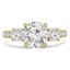 Round Diamond Three-Stone Engagement Ring in Yellow Gold with Accents (MVSX0019-Y)