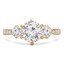 Round Diamond Three-Stone Engagement Ring in Yellow Gold with Accents (MVSX0020-Y)