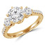 Round Diamond Three-Stone Engagement Ring in Yellow Gold with Accents (MVSX0020-Y)