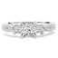 Princess Diamond Three-Stone Engagement Ring in White Gold with Accents (MVSX0021-W)