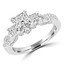 Princess Diamond Three-Stone Engagement Ring in White Gold with Accents (MVSX0021-W)