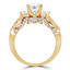 Princess Diamond Three-Stone Engagement Ring in Yellow Gold with Accents (MVSX0021-Y)