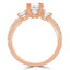Round Diamond Three-Stone Engagement Ring in Rose Gold with Accents (MVSX0022-R)