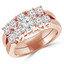 Round Diamond Five-Stone Engagement Ring and Wedding Band Set Ring in Rose Gold (MVSX0023-R)