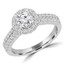 Round Diamond Two Row Halo Engagement Ring in White Gold (MVSX0024-W)