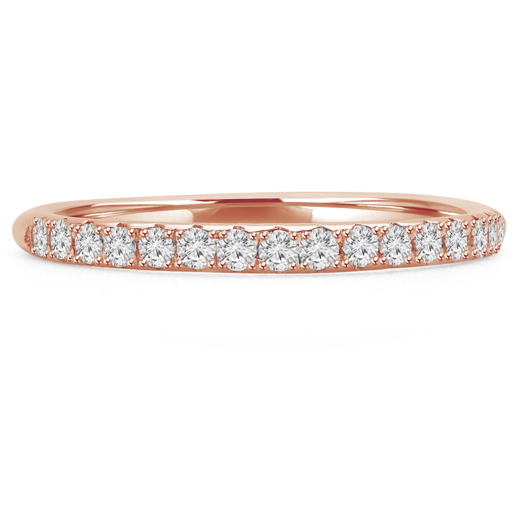 Round Diamond Semi-Eternity Wedding Band Ring in Rose Gold (MVSXB0001-R)