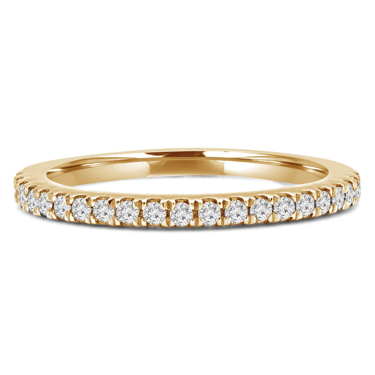 Round Diamond Semi-Eternity Wedding Band Ring in Yellow Gold (MVSXB0006-Y)
