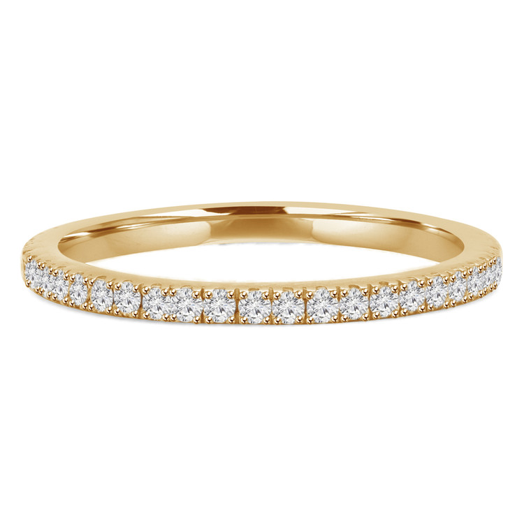 Round Diamond Semi-Eternity Wedding Band Ring in Yellow Gold (MVSXB0007-Y)