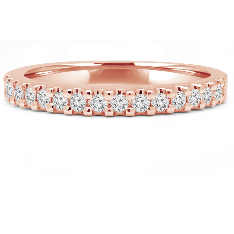 Round Diamond Semi-Eternity Wedding Band Ring in Rose Gold (MVSXB0008-R)