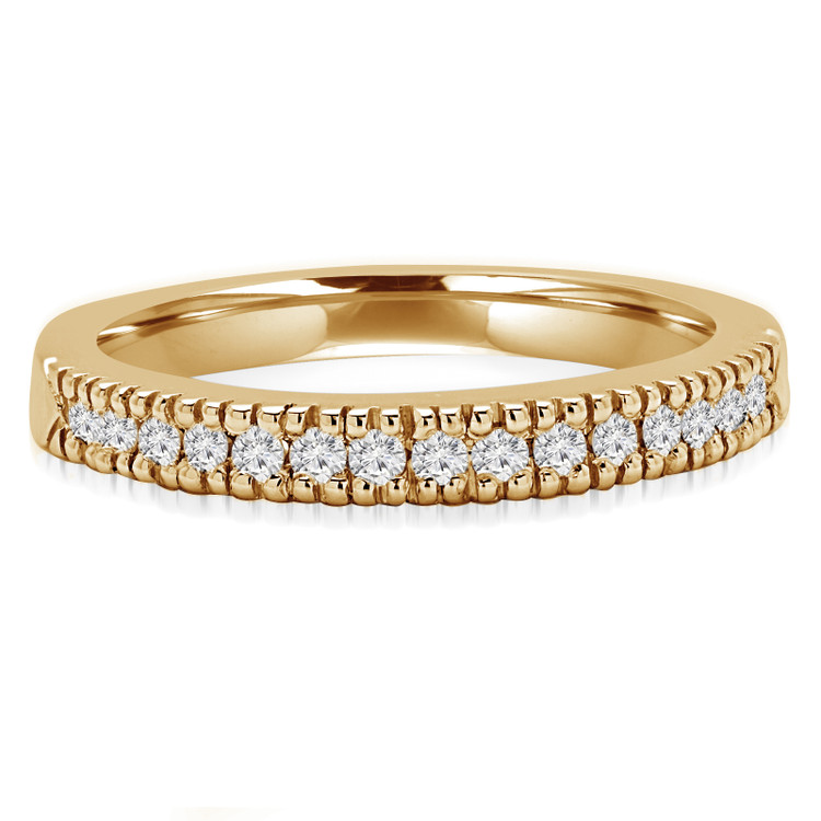 Round Diamond Semi-Eternity Wedding Band Ring in Yellow Gold (MVSXB0009-Y)