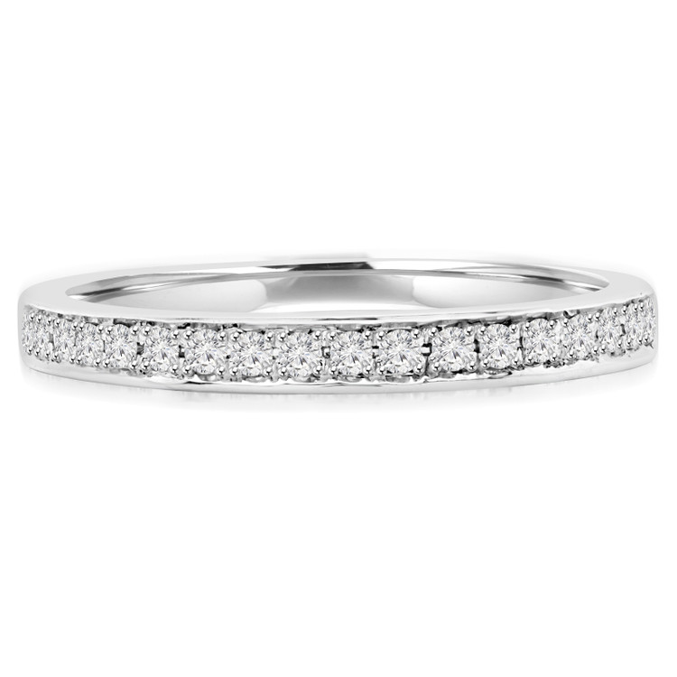 Round Diamond Semi-Eternity Wedding Band Ring in White Gold (MVSXB0012-W)