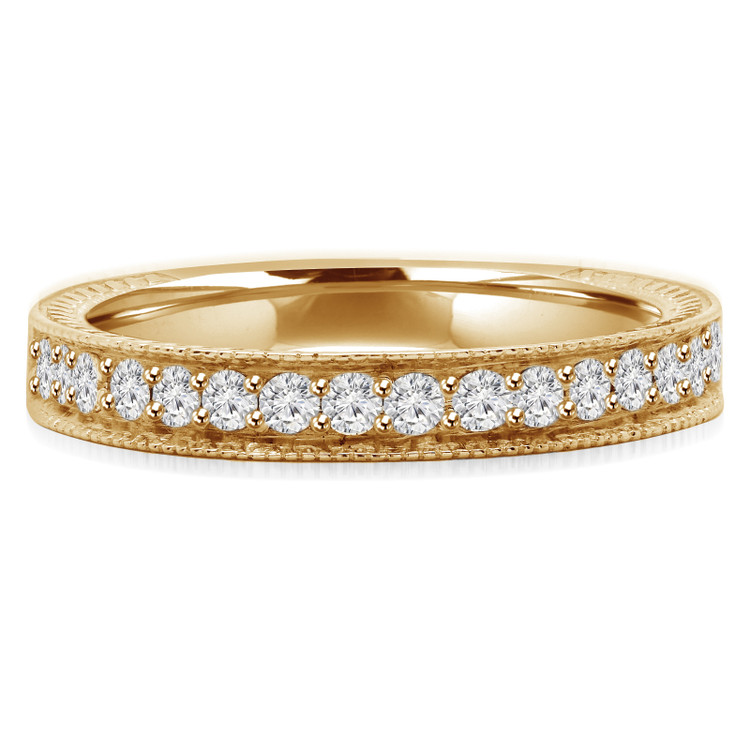 Round Diamond Semi-Eternity Wedding Band Ring in Yellow Gold (MVSXB0013-Y)