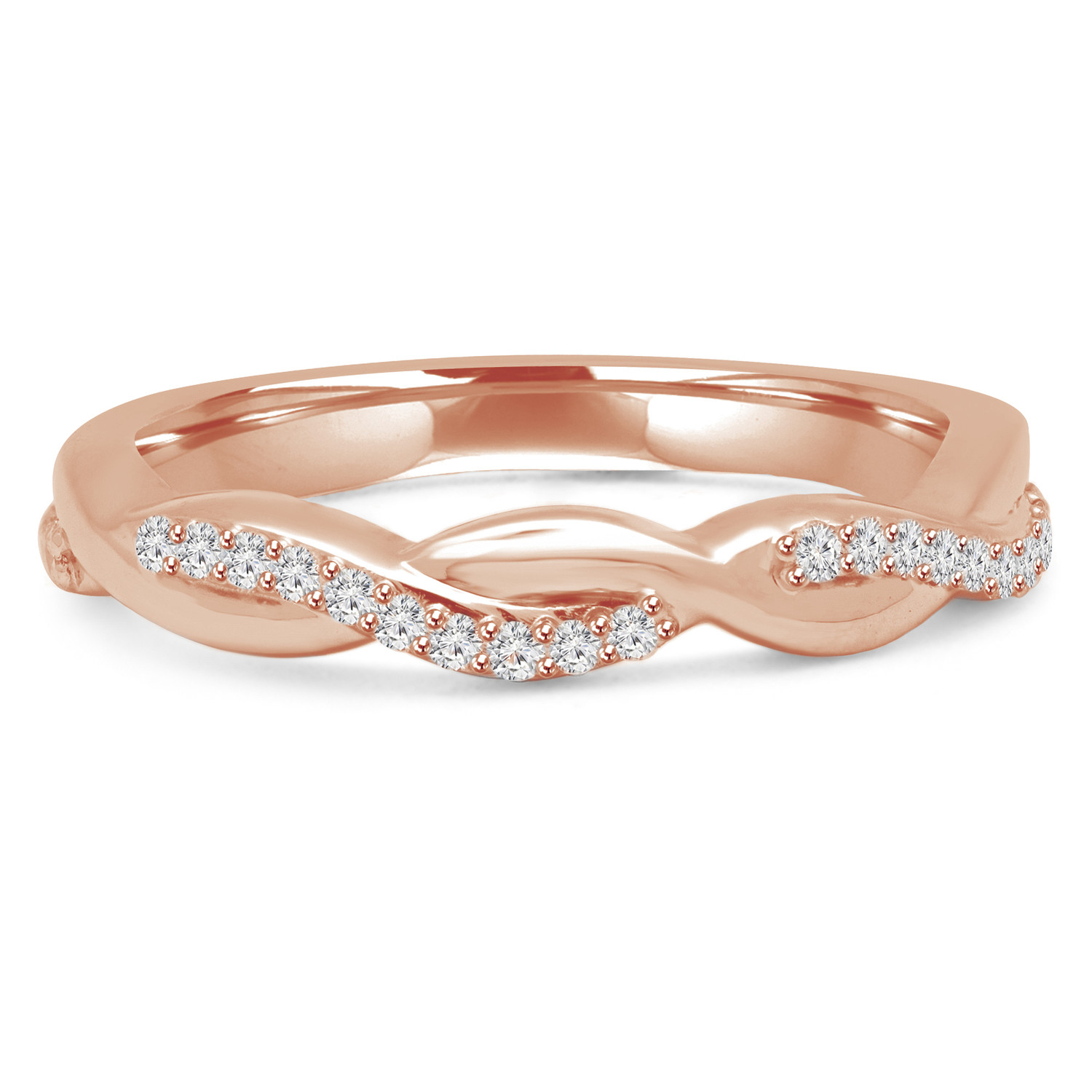 Round Diamond Infinity Semi-Eternity Wedding Band Ring in Rose Gold (MVSXB0015-R)