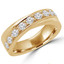 Round Diamond Fashion Semi-Eternity Wedding Band Ring in Yellow Gold (MVSXB0016-Y)