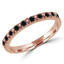 Round Black Diamond Semi-Eternity Wedding Band Ring in Rose Gold (MVSXB0020-R)