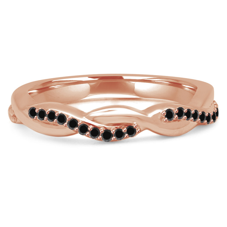 Round Black Diamond Infinity Semi-Eternity Wedding Band Ring in Rose Gold (MVSXB0033-R)