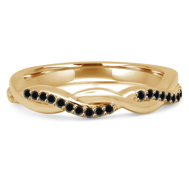 Round Black Diamond Infinity Semi-Eternity Wedding Band Ring in Yellow Gold (MVSXB0033-Y)