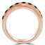 Round Black Diamond Fashion Semi-Eternity Wedding Band Ring in Rose Gold (MVSXB0034-R)