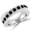 Round Black Diamond Fashion Semi-Eternity Wedding Band Ring in White Gold (MVSXB0034-W)
