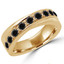 Round Black Diamond Fashion Semi-Eternity Wedding Band Ring in Yellow Gold (MVSXB0034-Y)