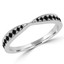 Round Black Diamond Semi-Eternity Wedding Band Ring in White Gold (MVSXB0036-W)