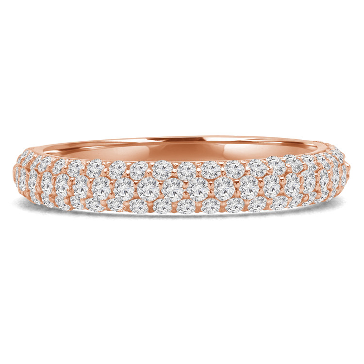 Round Diamond Semi-Eternity Wedding Band Ring in Rose Gold (MVSXB0037-R)