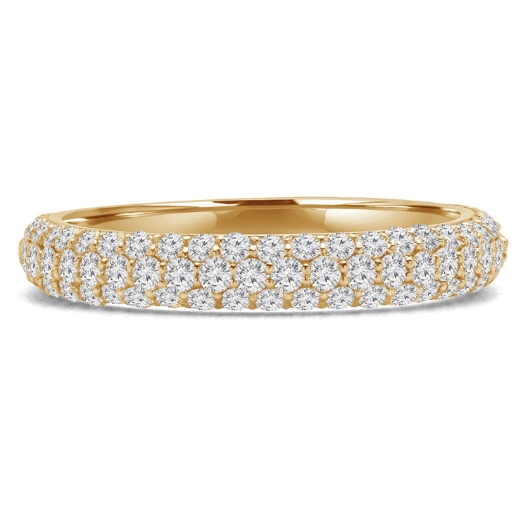 Round Diamond Semi-Eternity Wedding Band Ring in Yellow Gold (MVSXB0037-Y)