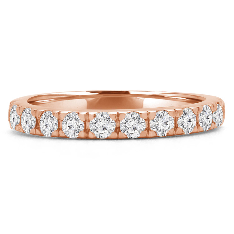 Round Diamond Semi-Eternity Wedding Band Ring in Rose Gold (MVSXB0039-R)