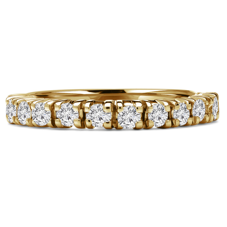 Round Diamond Semi-Eternity Wedding Band Ring in Yellow Gold (MVSXB0044-Y)