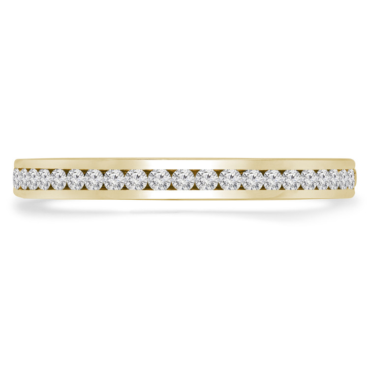Round Diamond Semi-Eternity Wedding Band Ring in Yellow Gold (MVSXB0047-Y)