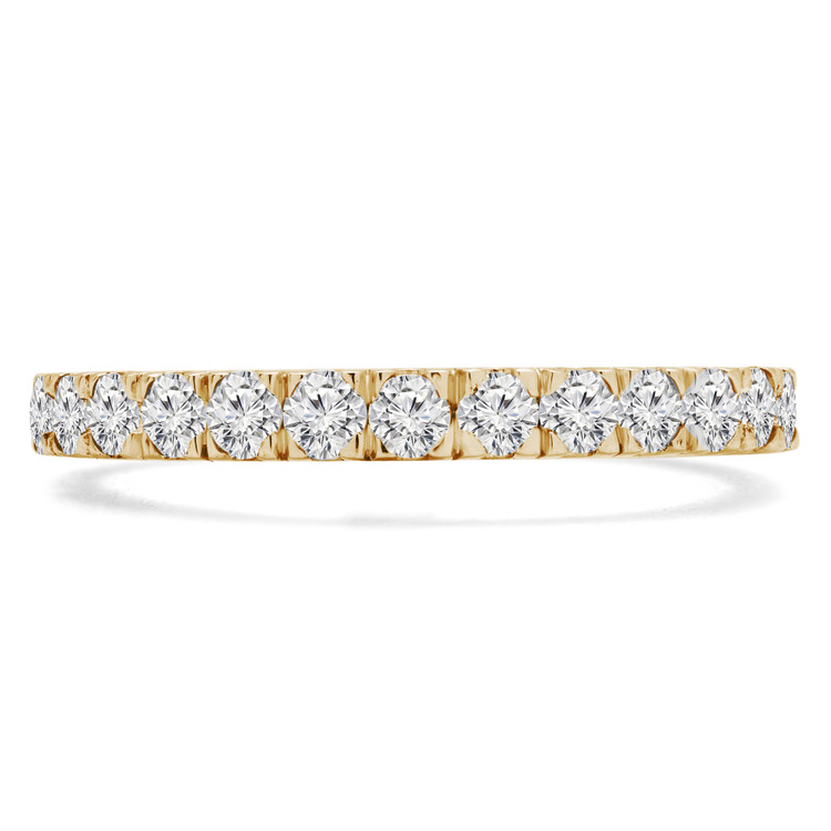 Round Diamond Semi-Eternity Wedding Band Ring in Yellow Gold (MVSXB0050-Y)