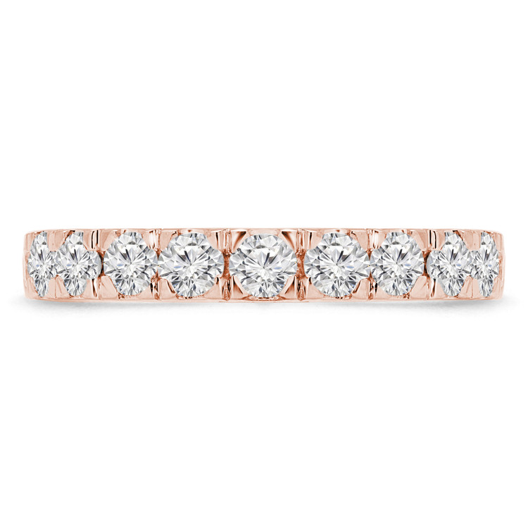 Round Diamond Semi-Eternity Wedding Band Ring in Rose Gold (MVSXB0051-R)