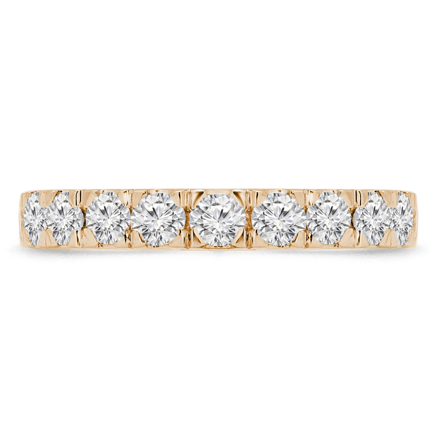 Round Diamond Semi-Eternity Wedding Band Ring in Yellow Gold (MVSXB0051-Y)
