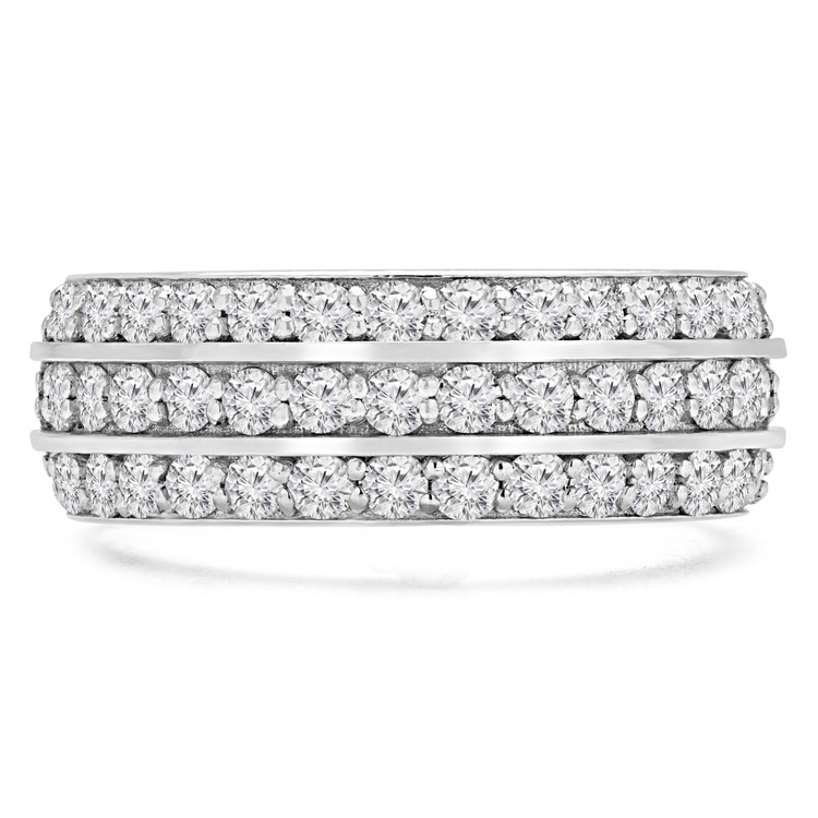 Round Diamond Semi-Eternity Wedding Band Ring in White Gold (MVSXB0052-W)