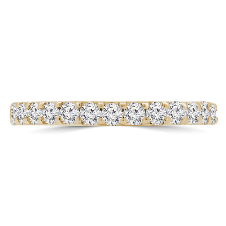 Round Diamond Semi-Eternity Wedding Band Ring in Yellow Gold (MVSXB0053-Y)