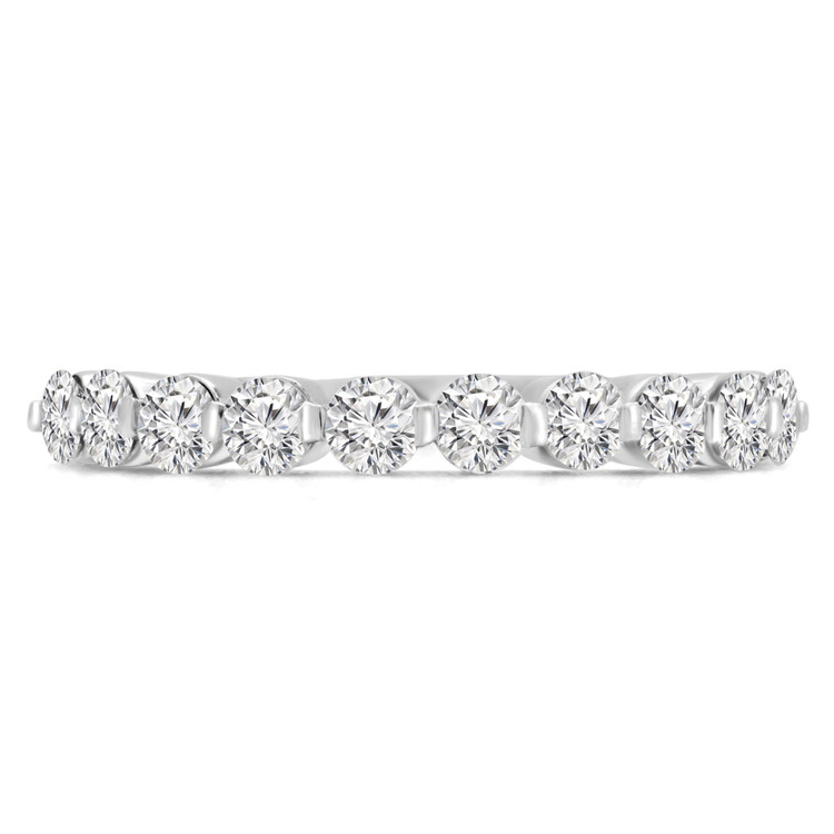 Round Diamond Semi-Eternity Wedding Band Ring in White Gold (MVSXB0054-W)
