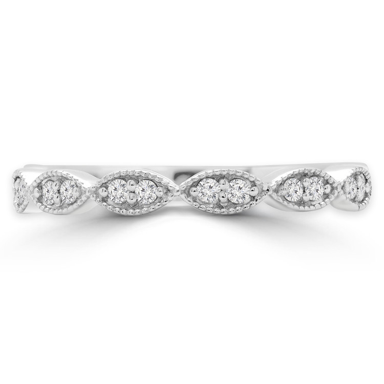 Round Diamond Semi-Eternity Wedding Band Ring in White Gold (MVSXB0057-W)