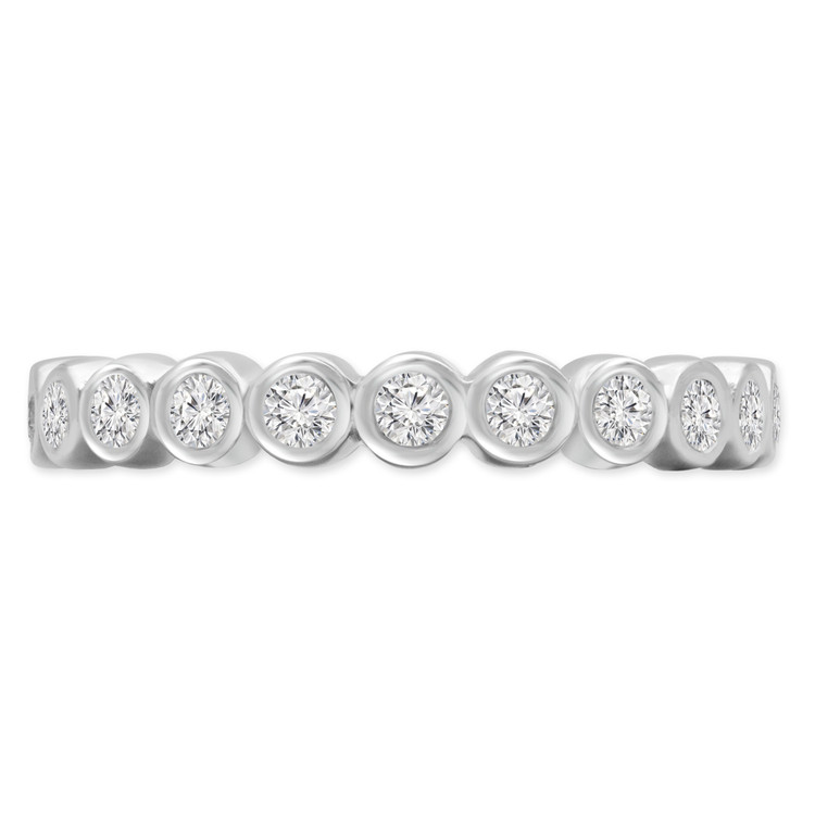 Round Diamond Semi-Eternity Wedding Band Ring in White Gold (MVSXB0061-W)