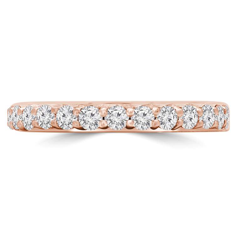 Round Diamond Semi-Eternity Wedding Band Ring in Rose Gold (MVSXB0062-R)