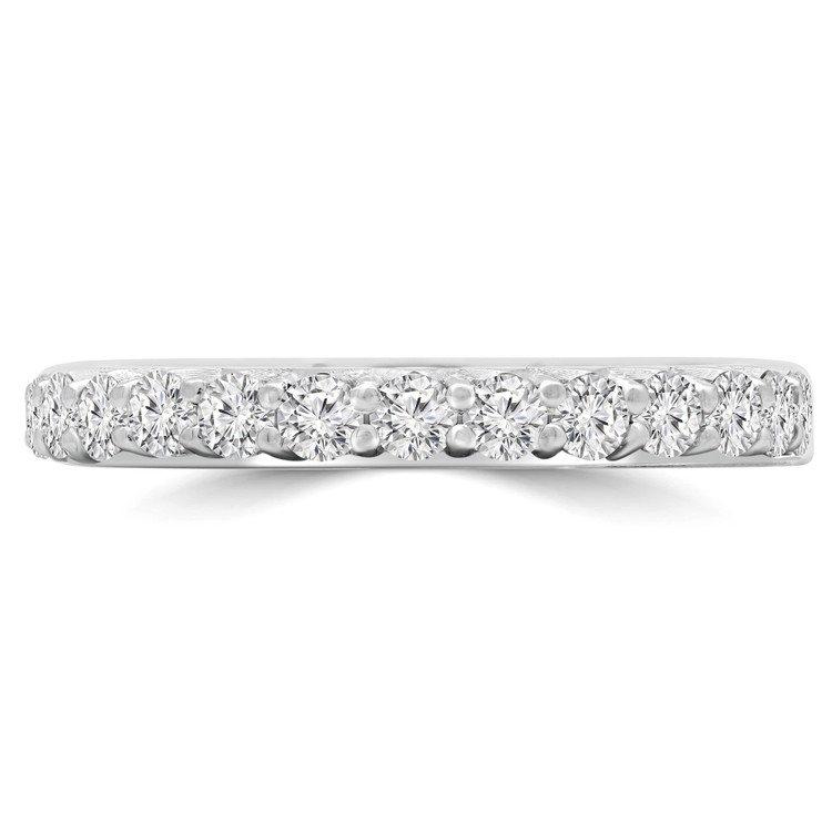 Round Diamond Semi-Eternity Wedding Band Ring in White Gold (MVSXB0062-W)