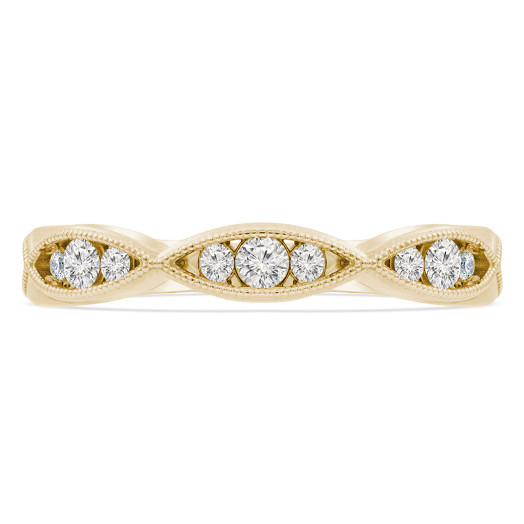 Round Diamond Tiara Semi-Eternity Wedding Band Ring in Yellow Gold (MVSXB0066-Y)