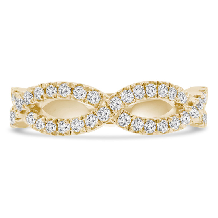 Round Diamond Open Infinity Semi-Eternity Wedding Band Ring in Yellow Gold (MVSXB0067-Y)