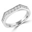 Round Diamond Half Hexagon Semi-Eternity Wedding Band Ring in White Gold (MVSXB0069-W)