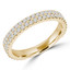 Round Diamond Two-row Semi-Eternity Wedding Band Ring in Yellow Gold (MVSXB0070-Y)